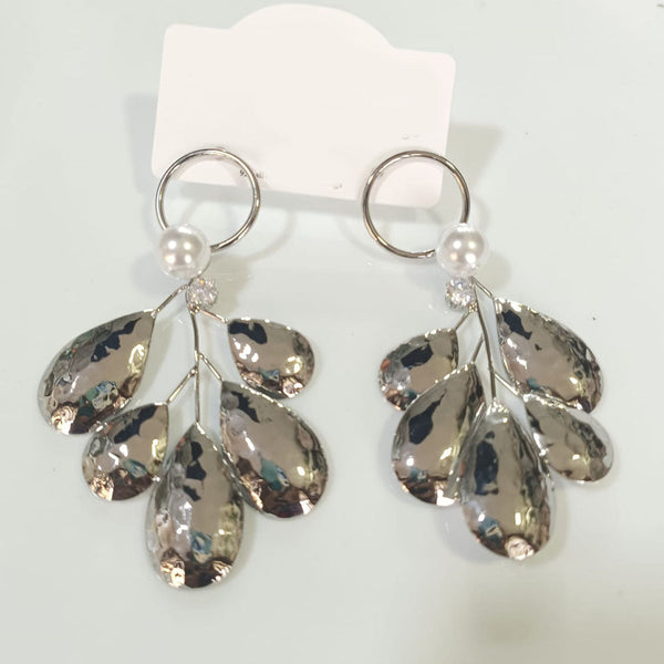 Tarohi Jewels Silver Plated Fancy Pearls Dangler Earrings