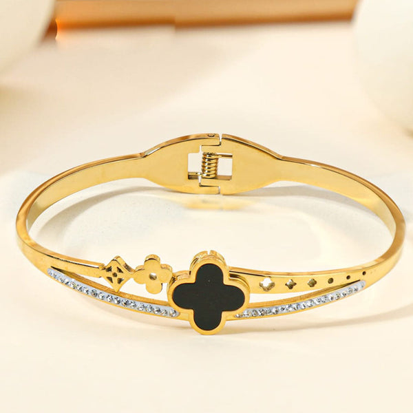 Tarohi Jewels Gold Plated Austrian Stone Openable Bracelet