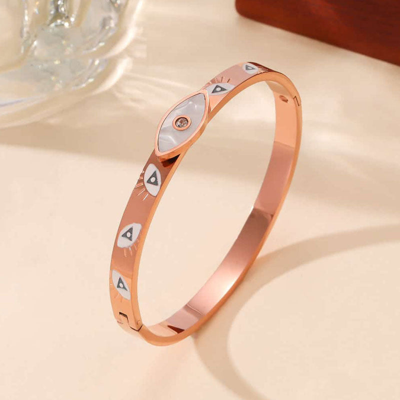 Tarohi Jewels Rose Gold Plated Austrian Stone Openable Bracelet