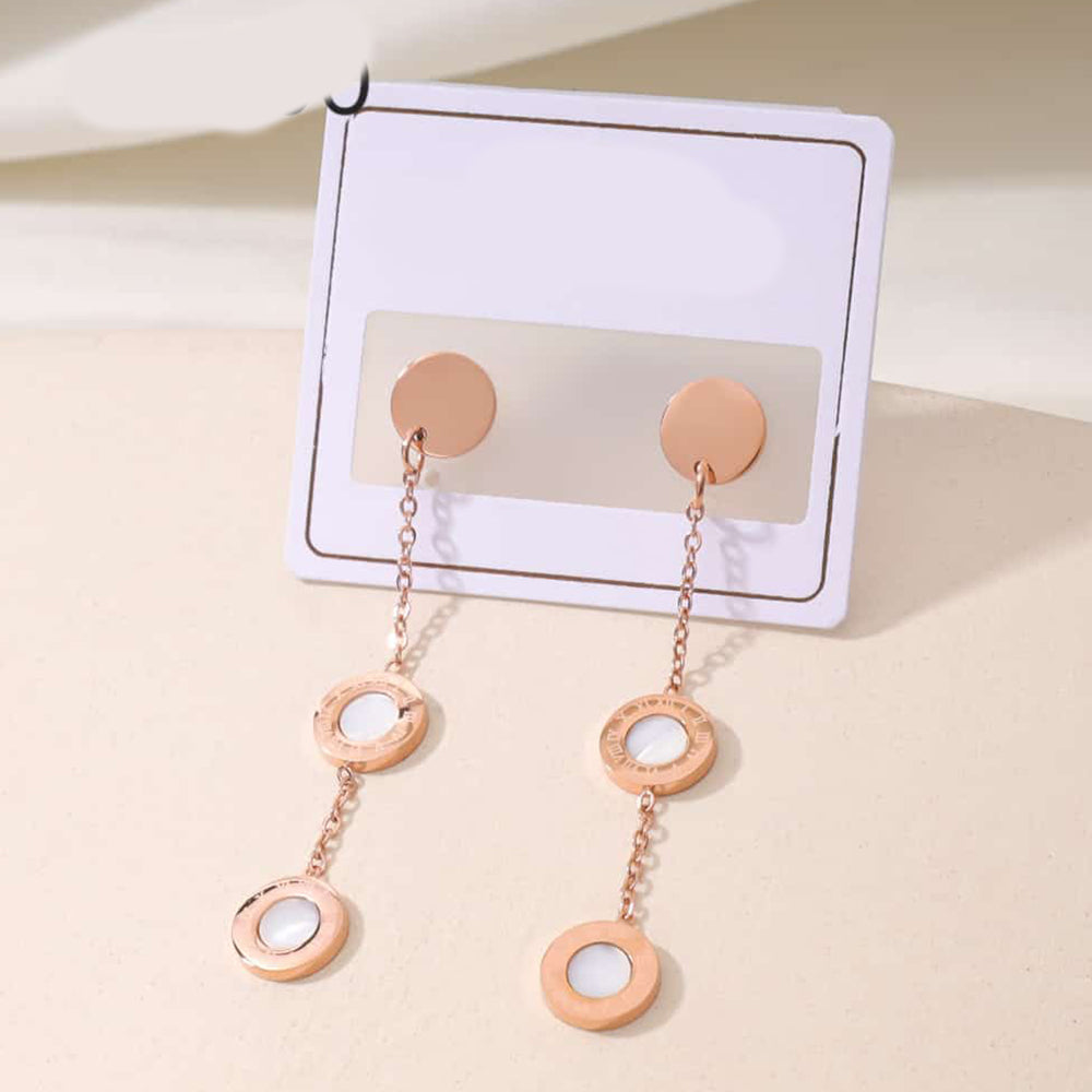 Tarohi Jewels Rose Gold Plated Fancy Dangler Earrings