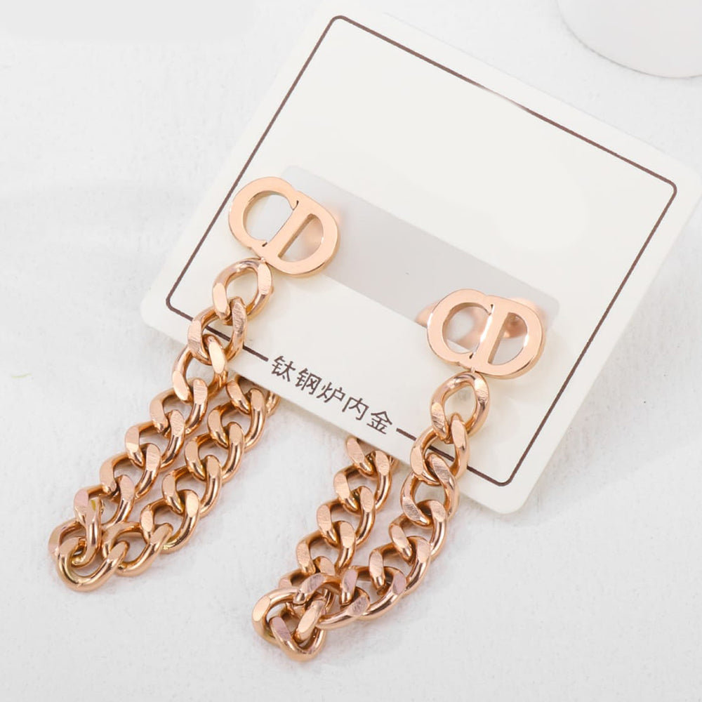 Tarohi Jewels Rose Gold Plated Fancy Dangler Earrings