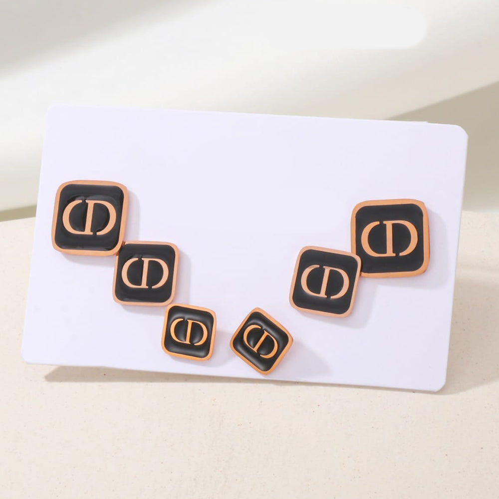 Tarohi Jewels Rose Gold Plated Fancy Studs Earrings