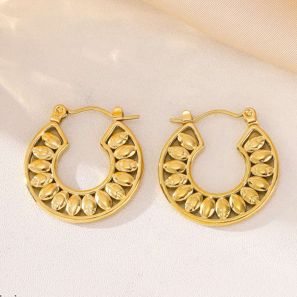 Tarohi Jewels Gold Plated Hoops Dangler Earrings