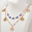 Tarohi Jewels Rose Gold Plated Austrian Stone Evil Eye Chain