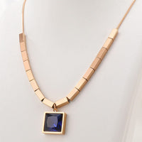 Tarohi Jewels Rose Gold Plated Crystal Stone Chain