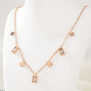 Tarohi Jewels Rose Gold Plated Crystal Stone Chain