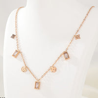 Tarohi Jewels Rose Gold Plated Crystal Stone Chain