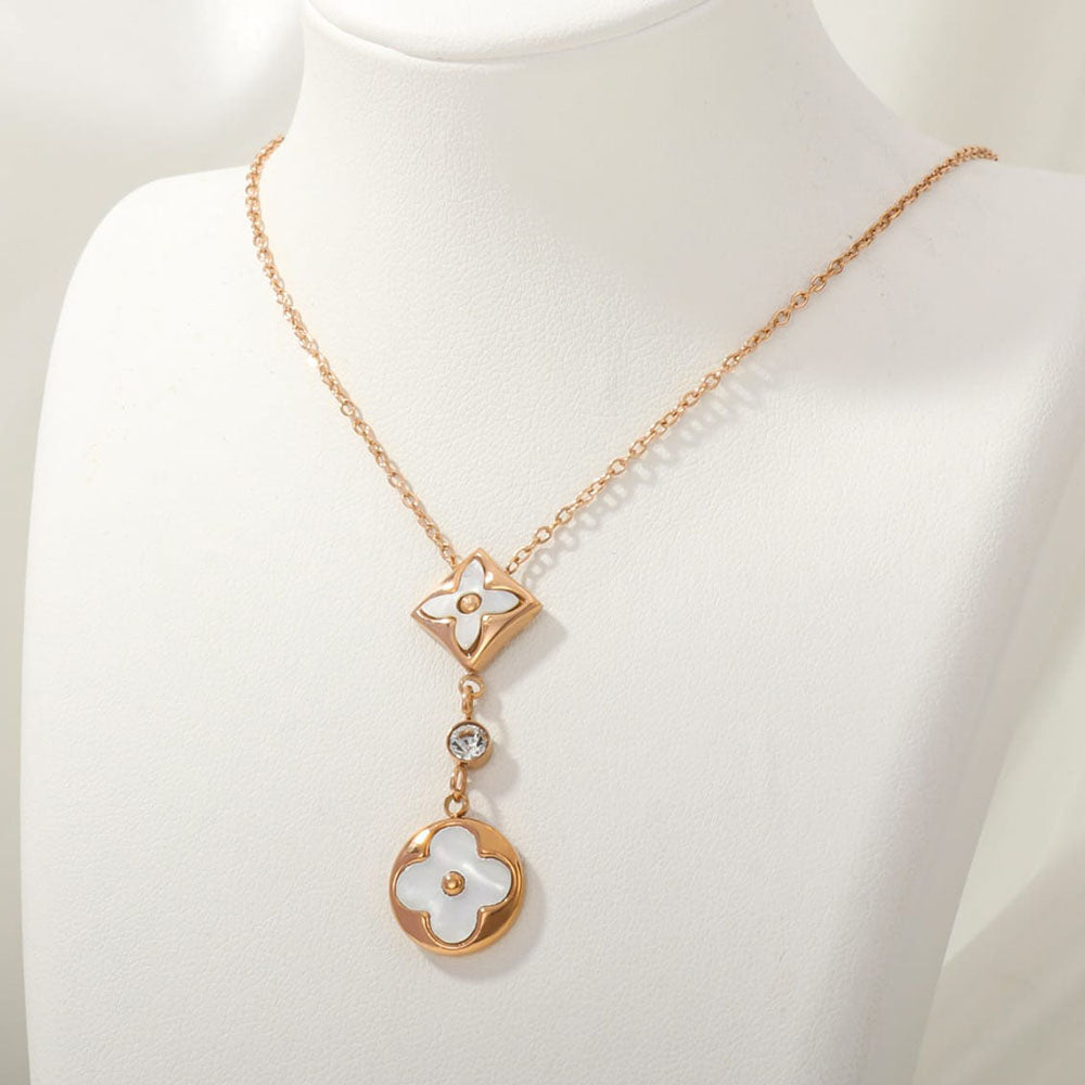 Tarohi Jewels Rose Gold Plated Austrian Stone Chain