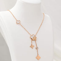 Tarohi Jewels Rose Gold Plated Crystal Stone Chain