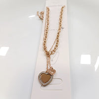 Tarohi Jewels Rose Gold Plated Austrian Stone Chain