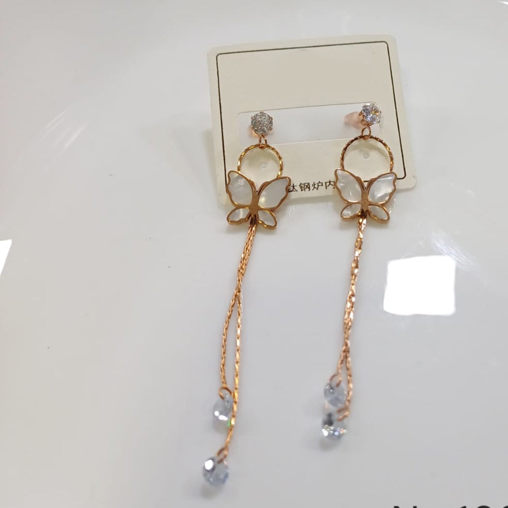 Tarohi Jewels Gold Plated Austrian Stone Fancy Dangler Earrings