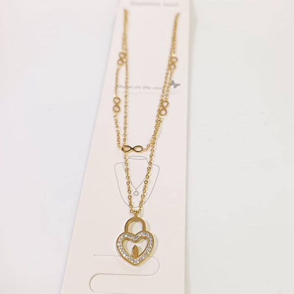 Tarohi Jewels Gold Plated Austrian Stone Chain