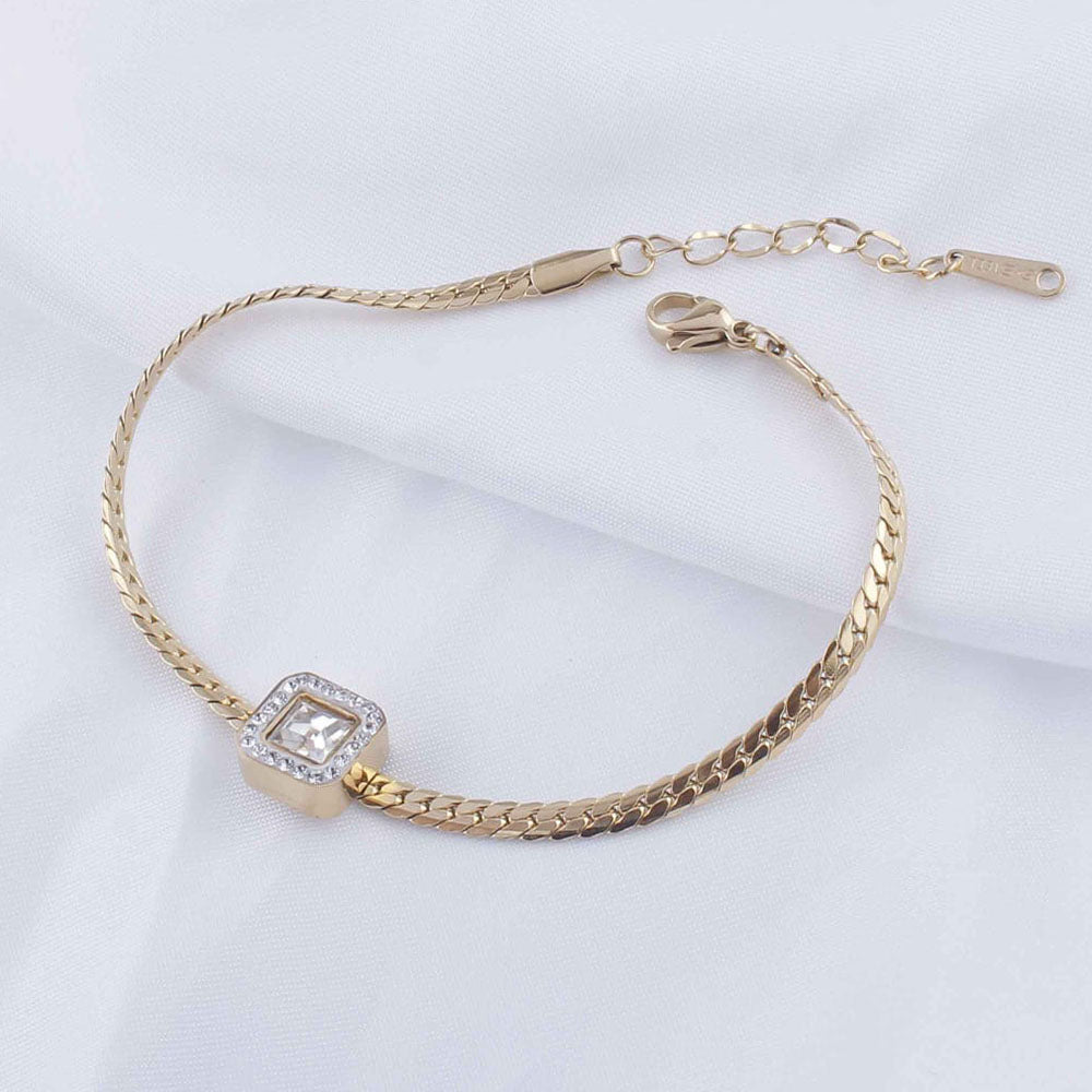 Tarohi Jewels Gold Plated Austrian Stone Bracelet