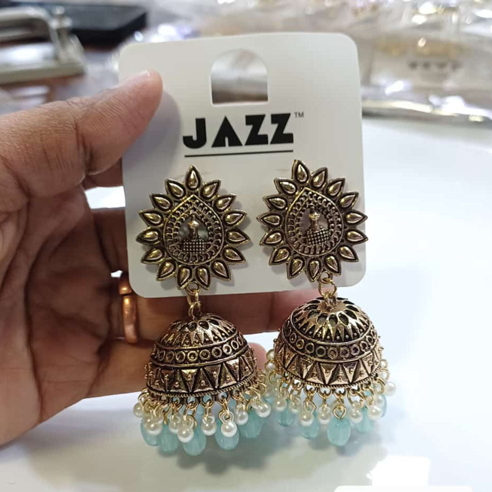 Tarohi Jewels Gold Plated Beads Jhumki Earrings