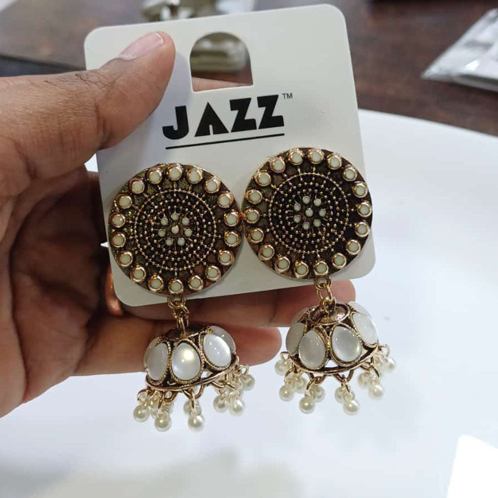 Tarohi Jewels Gold Plated Beads Jhumki Earrings