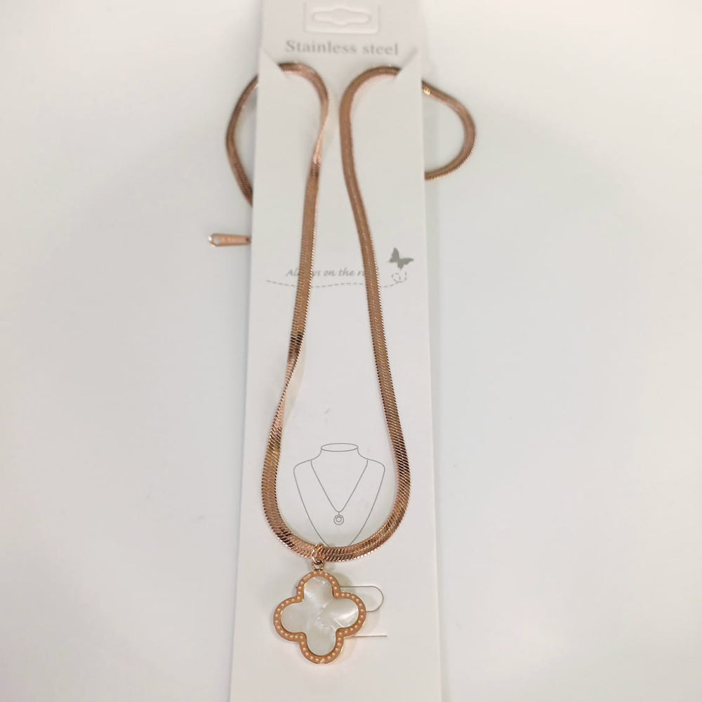 Tarohi Jewels Rose Gold Plated Chain Pendant Set