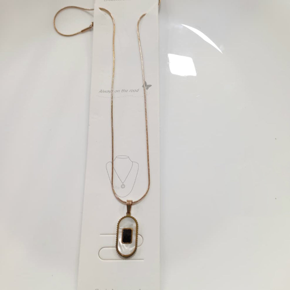 Tarohi Jewels Gold Plated Crystal Stone Chain Pendant Set