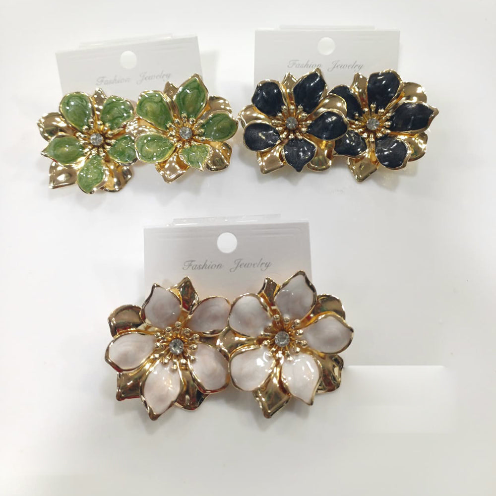 Tarohi Jewels Trendy Enamel Coated Floral Studs Earrings