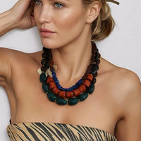 Tarohi Jewels Exquisite Multi-Strand Chunky Bead Statement Necklace  