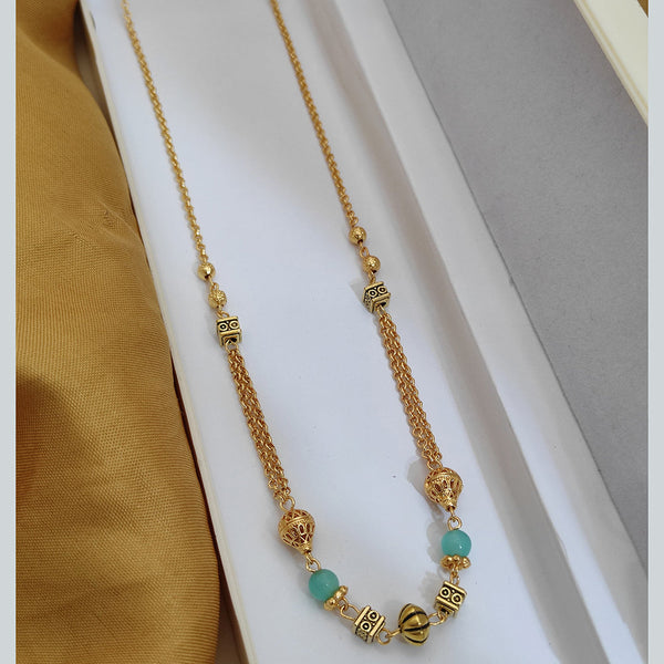 Primeriea Gold Plated Pearl Long Necklace