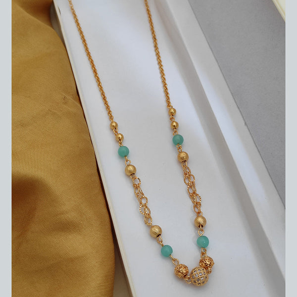Primeriea Gold Plated Pearl Long Necklace