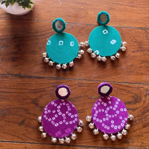 Hashtag Jully Hand Made Mirror And Ghungroo Dangler Earring  ( 1 Piece Only)