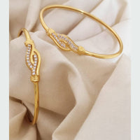 Hashtag Jully Gold Plated Austrian Stone Bangle Set