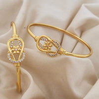 Hashtag Jully Gold Plated Austrian Stone Bangle Set