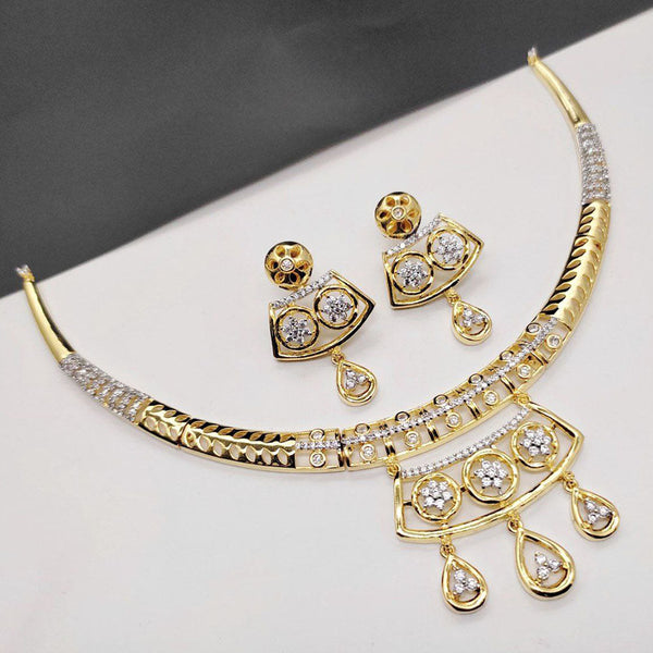 Aamrapali  Gold  Plated AD Necklace Set