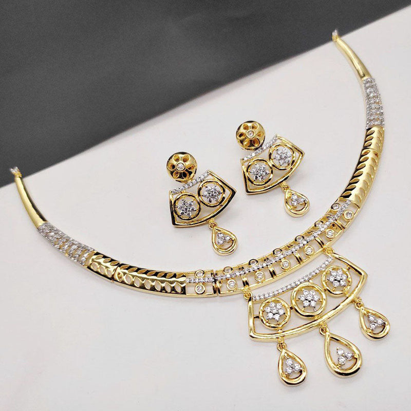 Aamrapali  Gold  Plated AD Necklace Set