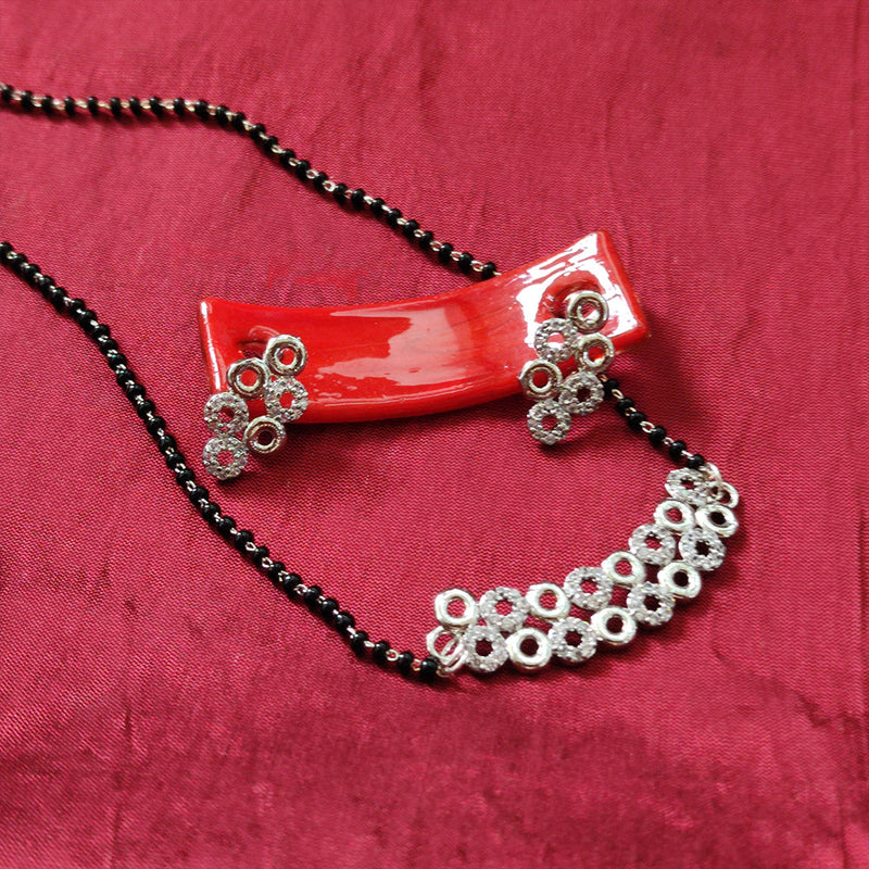 Aamrapali Silver Plated Austrian Stone Mangalsutra