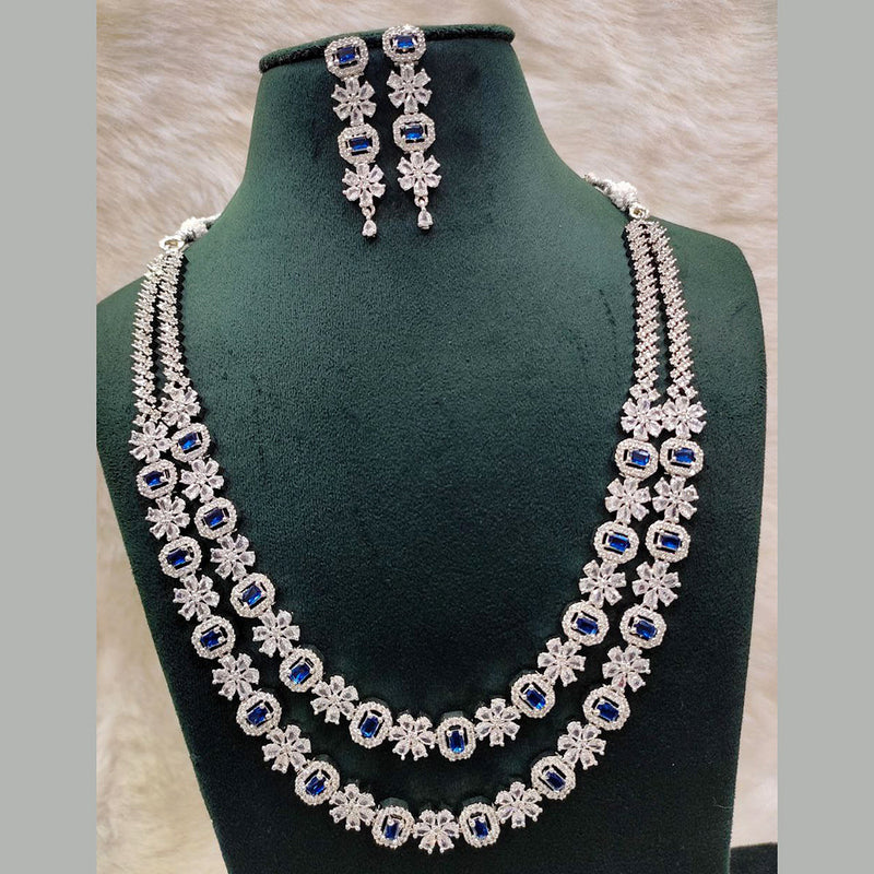 Aamrapali Silver  Plated AD Necklace Set