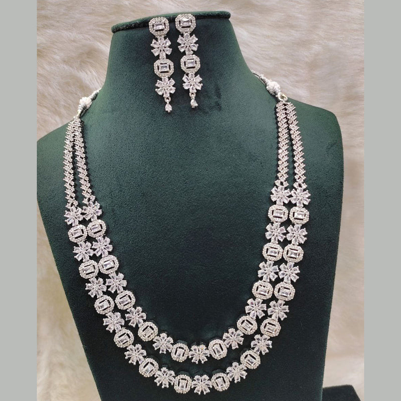 Aamrapali Silver  Plated AD Necklace Set