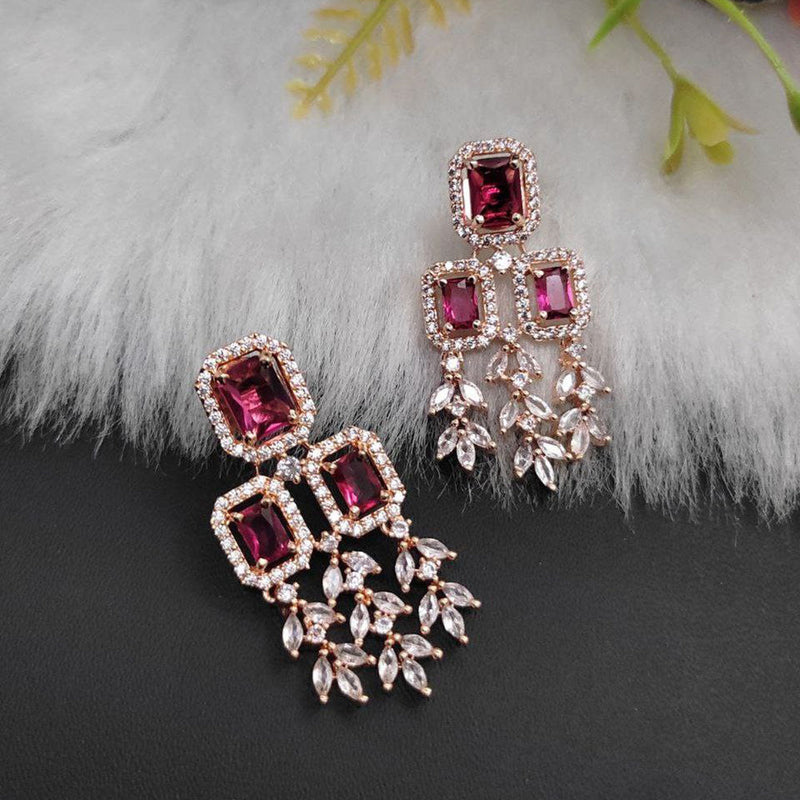 Aamrapali  Rose Gold American  Diamond  Dangler  Earrings