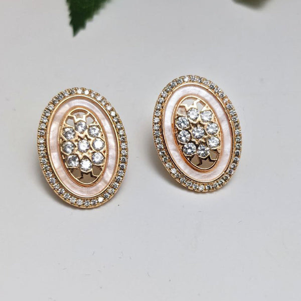 Aamrapali  Gold  Plated  American  Diamond  Stud   Earrings