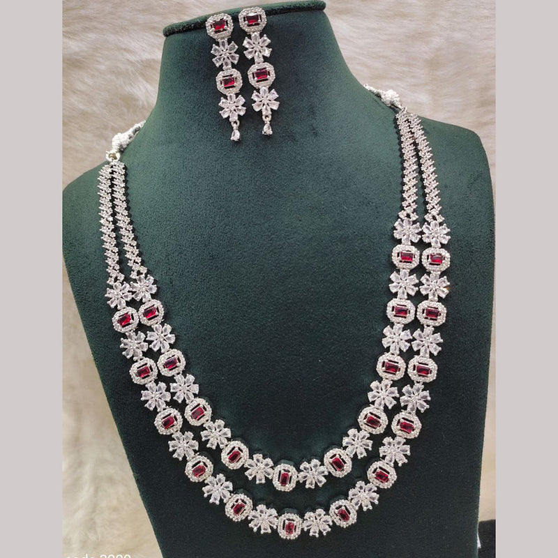 Aamrapali Silver Plated AD Necklace Set