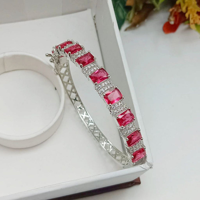 Aamrapali Silver Plated AD Openable Bracelet