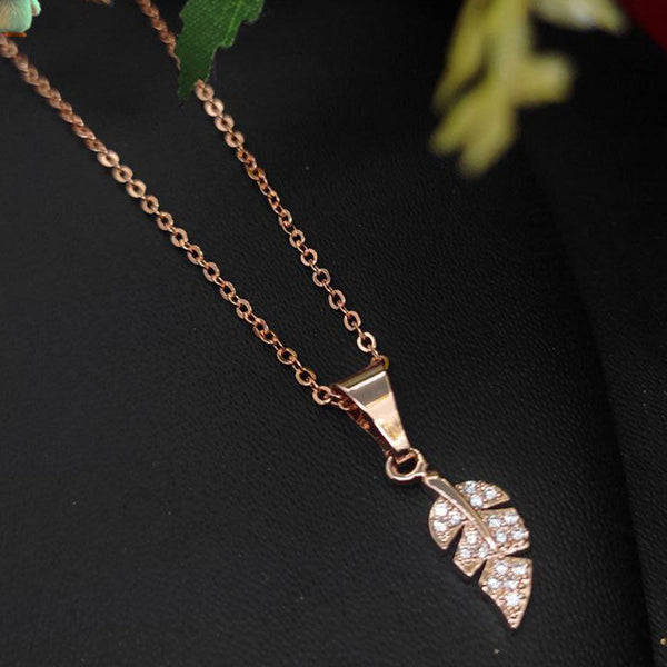 Aamrapali Rose Gold Plated Austrian Stone Chain Pendant