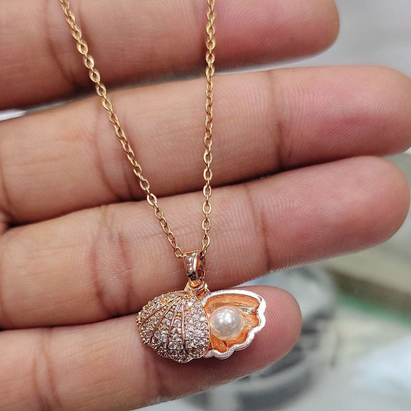 Aamrapali Rose Gold Plated Austrian Stone Chain Pendant