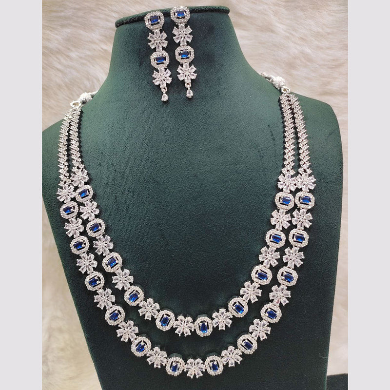 Aamrapali Silver Plated  AD Necklace Set