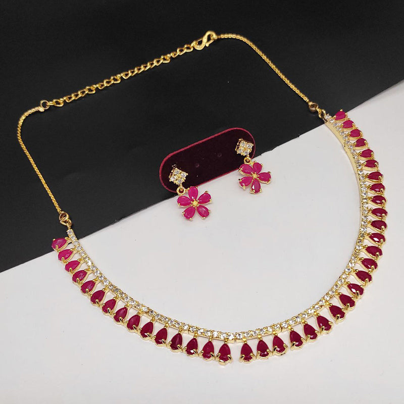 Aamrapali  Gold  Plated  AD Necklace Set