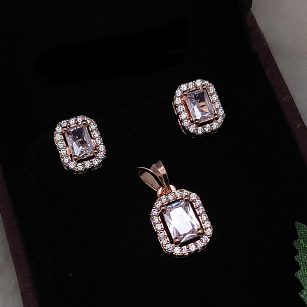 Aamrapali  Rose Gold Plated Austrian Stone Pendant Set