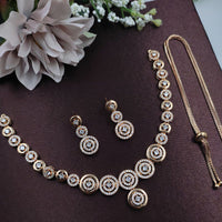 Aamrapali Gold Plated AD Necklace Set