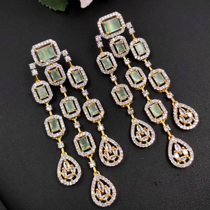 Aamrapali Gold Plated AD Dangler Earrings