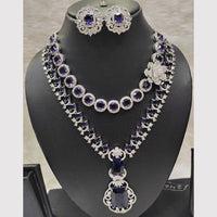 Aamrapali Silver Plated AD Necklace Set