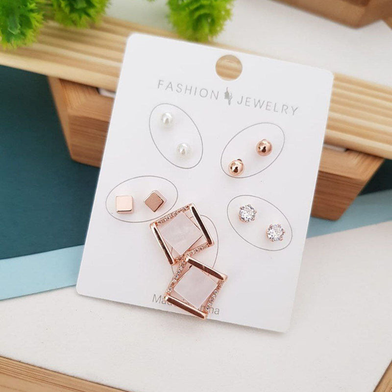 Aamrapali Rose Gold Plated Austrian Stone Studs Earrings