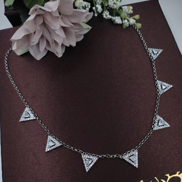 Aamrapali Silver Plated AD Necklace