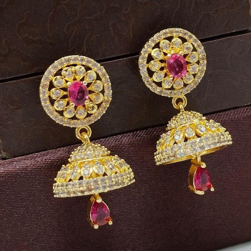 Aamrapali Gold Plated American Diamond Jhumki Earrings