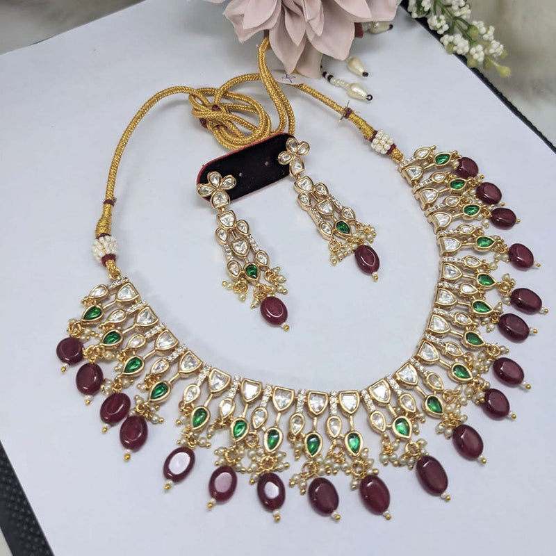 Aamrapali Gold Plated Polki Kundan Necklace Set