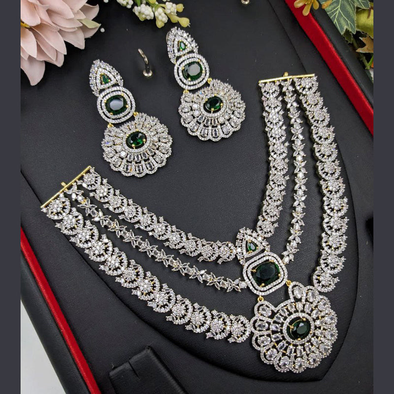 Aamrapali Gold Plated American Diamond Necklace Set